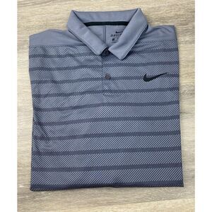 Nike Dri-Fit Golf Tour‎ Grey Stripe Polo Shirt DR0001-010- Men’s XL - New READ